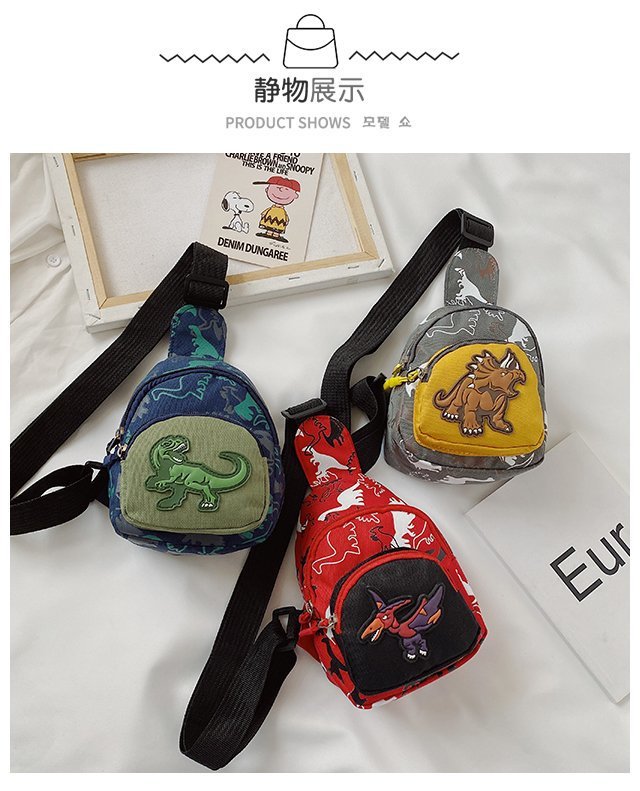 Children's Popular Messenger Bag Fashionable Stylish Waist Bag Boys and Girls Handsome Dinosaur Shoulder Bag Baby Cute Chest Bag