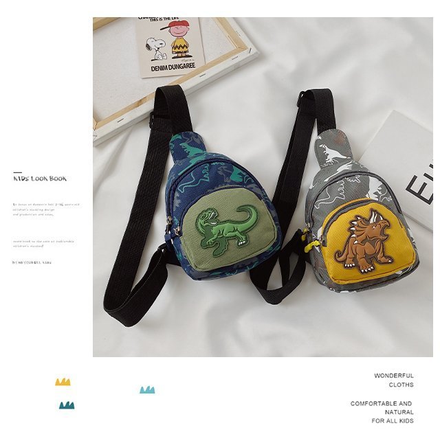 Children's Popular Messenger Bag Fashionable Stylish Waist Bag Boys and Girls Handsome Dinosaur Shoulder Bag Baby Cute Chest Bag
