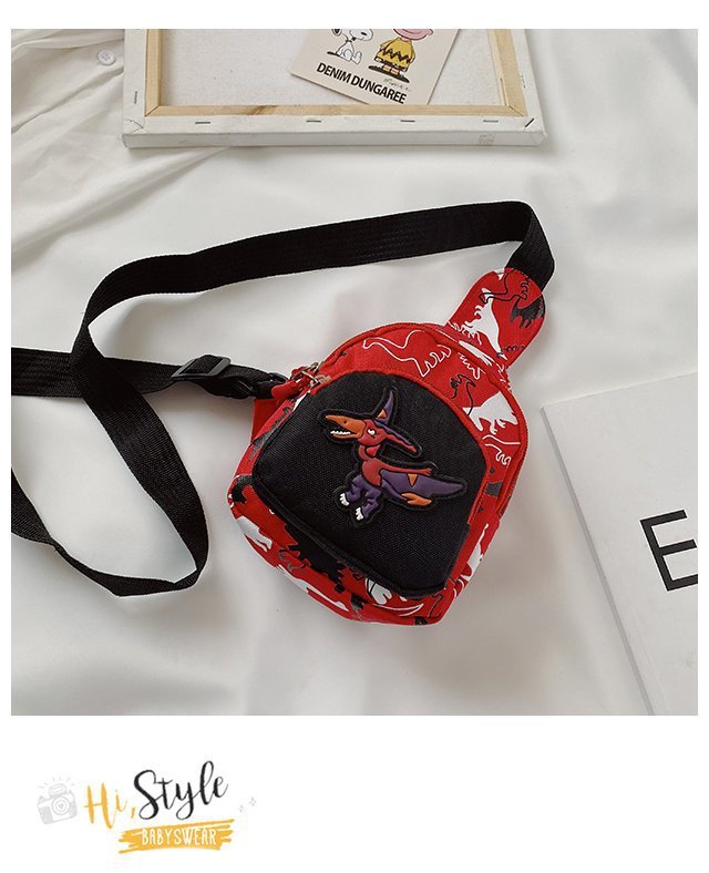 Children's Popular Messenger Bag Fashionable Stylish Waist Bag Boys and Girls Handsome Dinosaur Shoulder Bag Baby Cute Chest Bag
