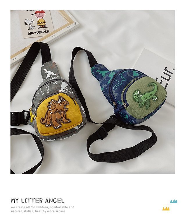 Children's Popular Messenger Bag Fashionable Stylish Waist Bag Boys and Girls Handsome Dinosaur Shoulder Bag Baby Cute Chest Bag