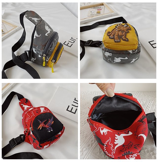 Children's Popular Messenger Bag Fashionable Stylish Waist Bag Boys and Girls Handsome Dinosaur Shoulder Bag Baby Cute Chest Bag