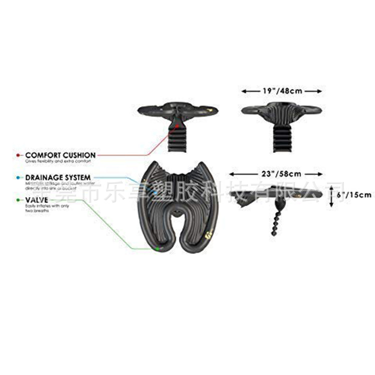 ear protection shampoo pad PVC inflatable shampoo basin medical convenience shampoo basin cushion shampoo basin