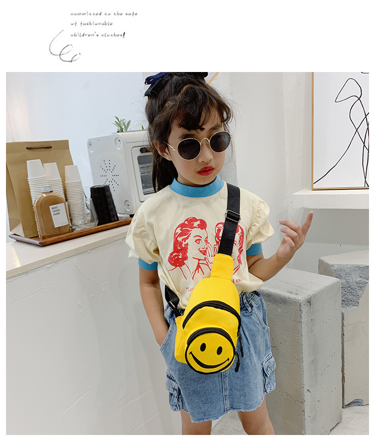 Korean Style Children's Bags Fall New Shoulder Bag Cute Smiley Face Small Waist Bag Fashion Boys and Girls Mini Messenger Bag Korean Style Children's Bags Fall New Shoulder Bag Cute Smiley Face Small Waist Bag Fashion Boys and Girls Mini Messenger Bag
