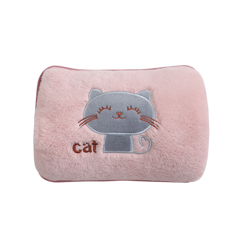 New Electric Hot Water Bag Hand Warmer Two-Side Hand Putting Cartoon Printing Explosion-Proof Heating Charging Hand Warmer Waist Warmer Hot Water Bag