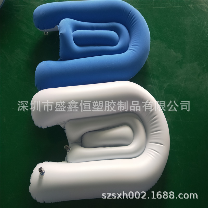 Factory Cross-Border Exclusive for Sleeping Pillow Amazon Best-Selling Office Multi-Functional PVC Flocking Inflatable Medical Pillow