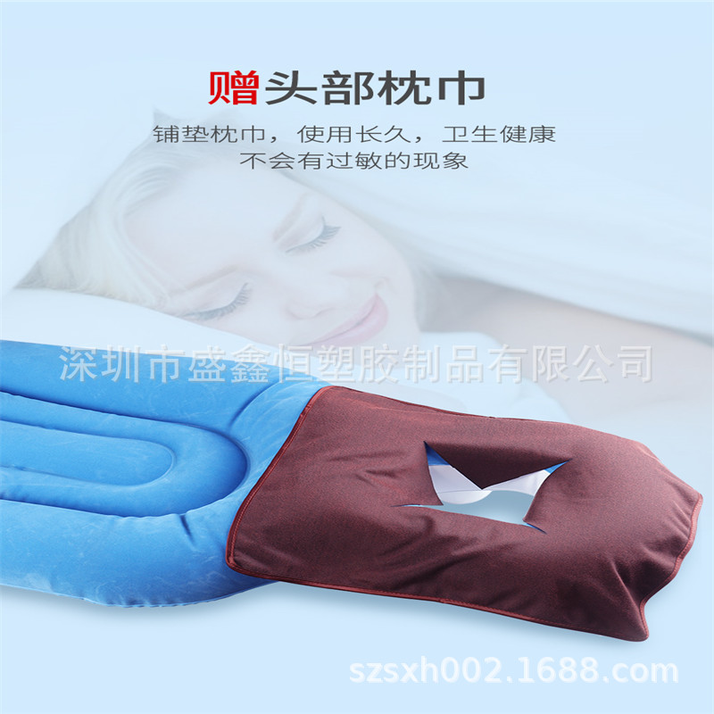 Factory Cross-Border Exclusive for Sleeping Pillow Amazon Best-Selling Office Multi-Functional PVC Flocking Inflatable Medical Pillow