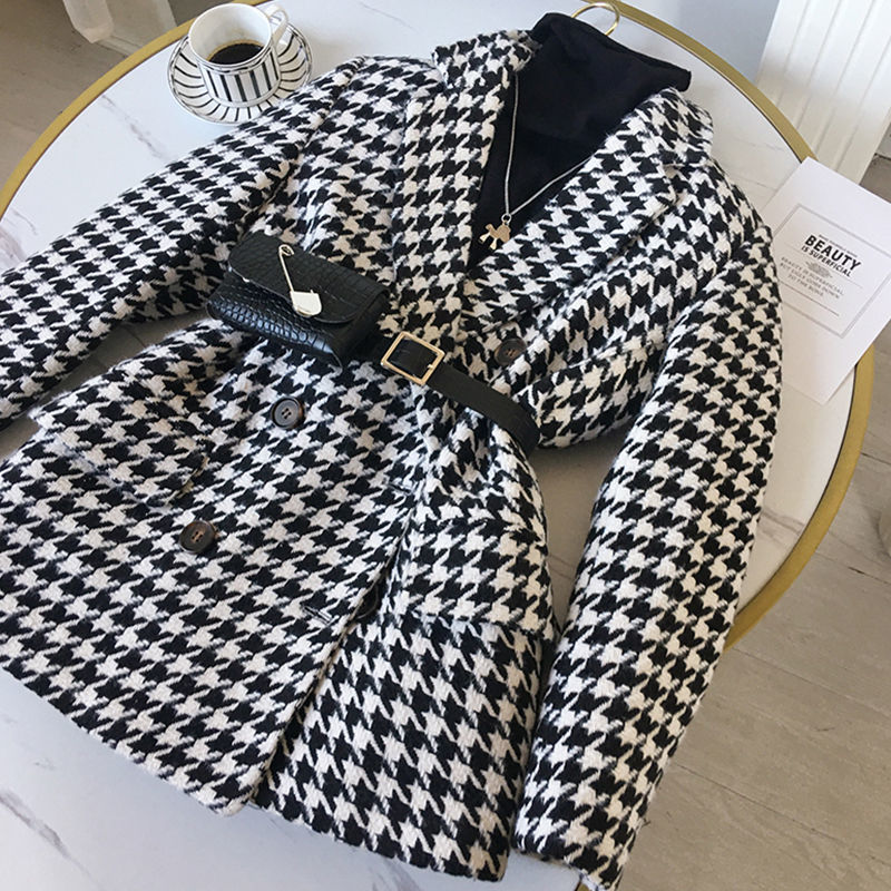 [Free Waist Bag] Small Suit 2021 New Spring and Autumn Suit Jacket Women&#039;s Fashionable Ins Woolen Coat Thickened