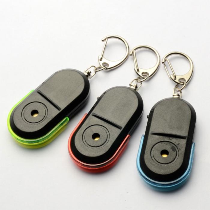 Keychain Seeker Led with Light Equipment of Finding Things Anti-Loss Alarm Device Whistle Sensor