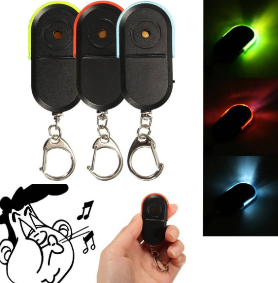Keychain Seeker Led with Light Equipment of Finding Things Anti-Loss Alarm Device Whistle Sensor