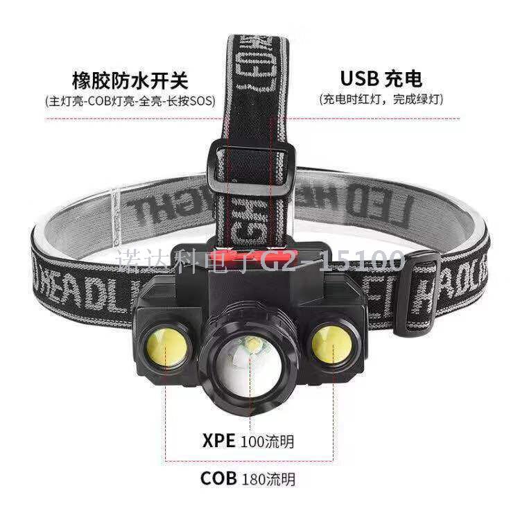 USB charging headlamp outdoor lighting fishing and hunting portable headlamp headlamp USB charging headlamp outdoor lighting fishing and hunting portable headlamp headlamp