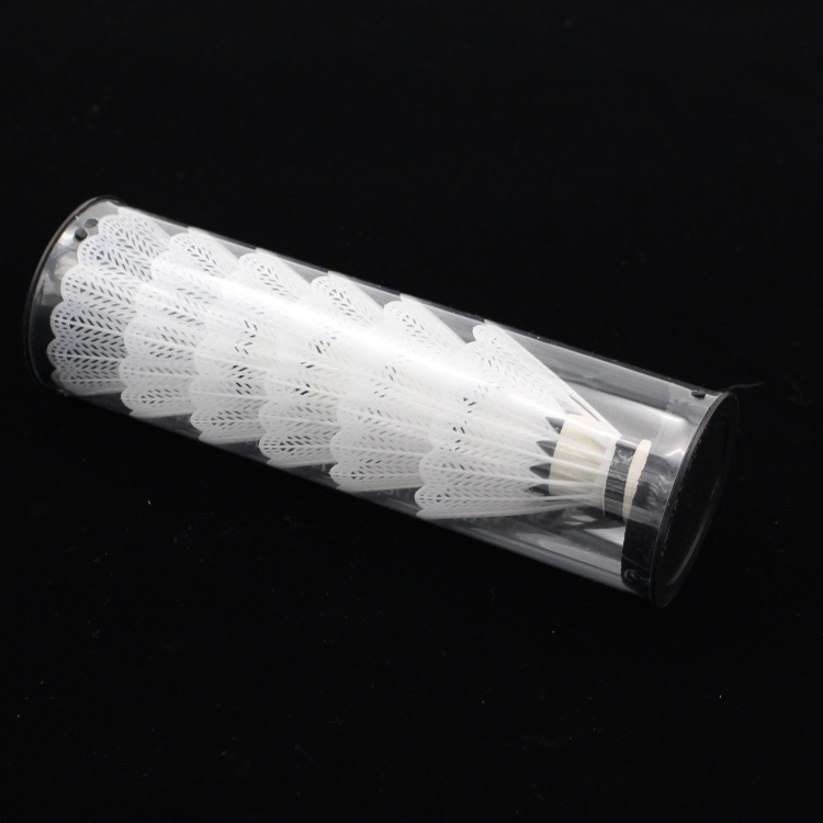 Six PVC transparent tube-mounted color plastic foam head badminton factory direct selling