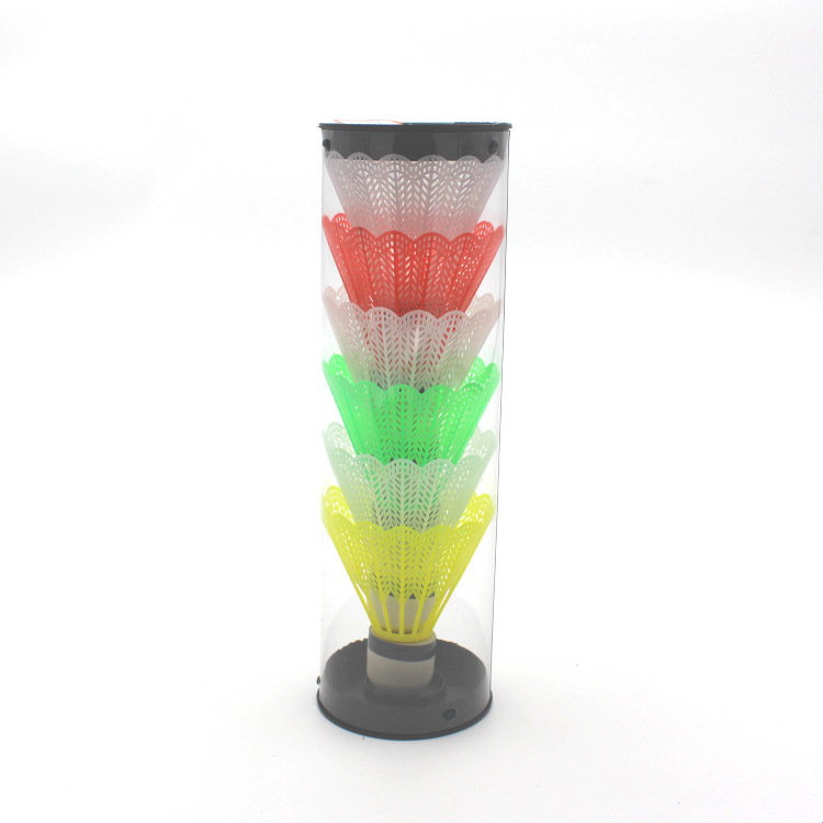 Six PVC transparent tube-mounted color plastic foam head badminton factory direct selling Six PVC transparent tube-mounted color plastic foam head badminton factory direct selling