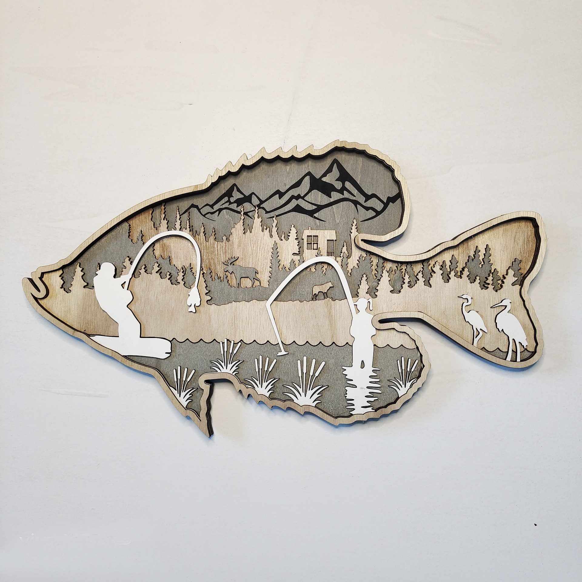 Cross-Border New Christmas Fishing and Hunting Pendant Creative North American Forest Animal Home Decorations Weever Salmon Pendant Cross-Border New Christmas Fishing and Hunting Pendant Creative North American Forest Animal Home Decorations Weever Salmon Pendant