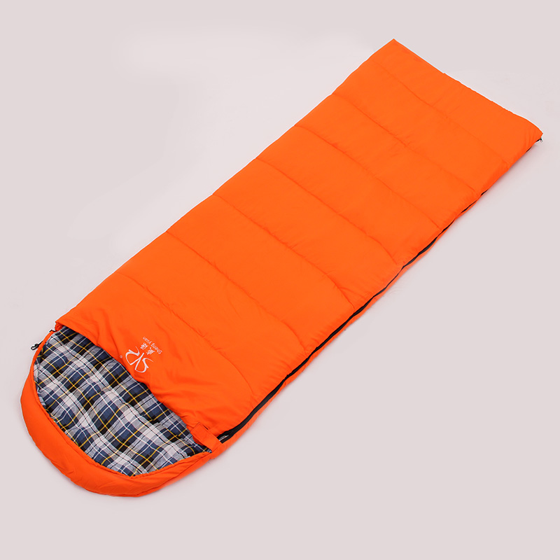 Outdoor sleeping bag cotton flannel autumn and winter warm camping can be stitched adult envelope 1.8kg