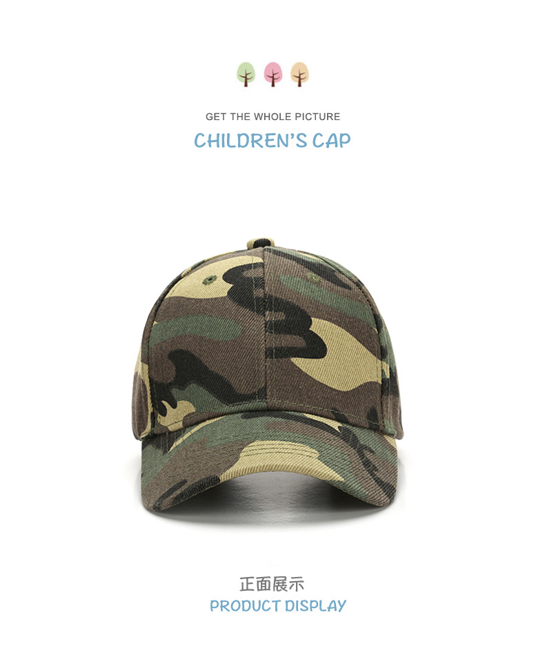 Parent-Child Military Training Children's Cotton Student Camouflage Hat Jungle Hunting Male Baseball Cap Custom Embroidered Printing Female Baseball Cap Parent-Child Military Training Children's Cotton Student Camouflage Hat Jungle Hunting Male Baseball Cap Custom Embroidered Printing Female Baseball Cap