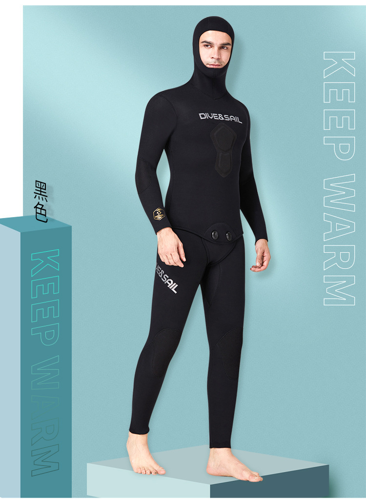 Dive & Sail Diving Suit 5mm Fishing and Hunting Suit Men's Split Hooded Warm Snorkeling Surfing Camouflage Professional Diving Suit Dive & Sail Diving Suit 5mm Fishing and Hunting Suit Men's Split Hooded Warm Snorkeling Surfing Camouflage Professional Diving Suit