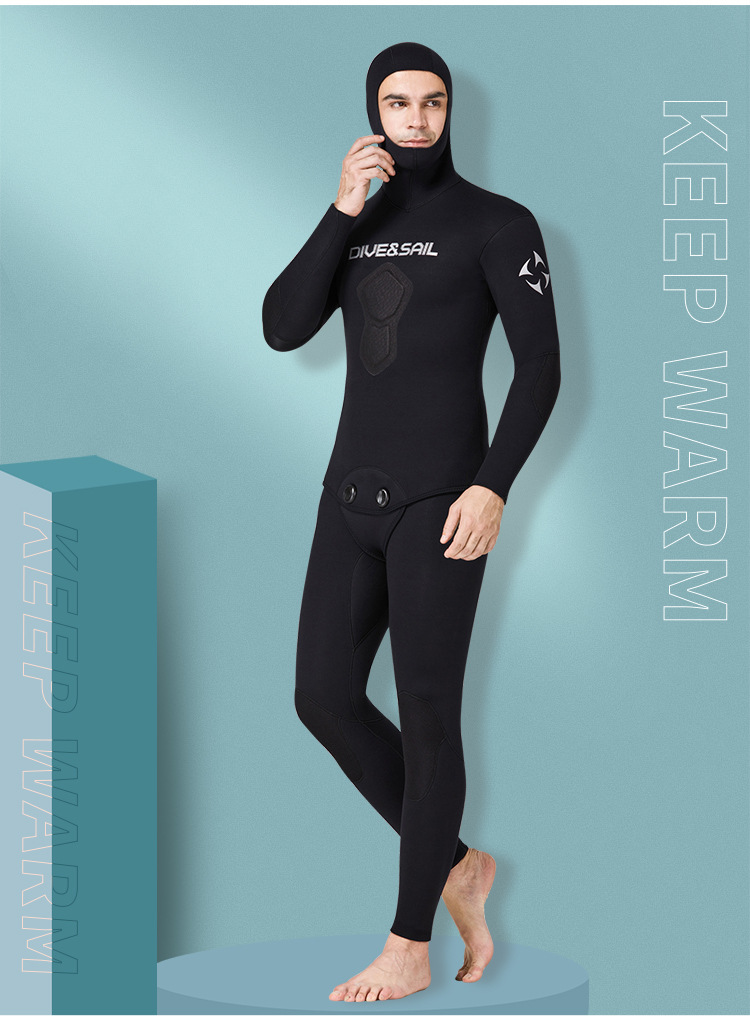 Dive & Sail Diving Suit 5mm Fishing and Hunting Suit Men's Split Hooded Warm Snorkeling Surfing Camouflage Professional Diving Suit Dive & Sail Diving Suit 5mm Fishing and Hunting Suit Men's Split Hooded Warm Snorkeling Surfing Camouflage Professional Diving Suit