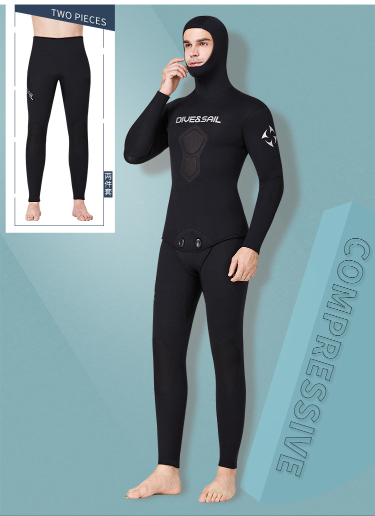 Dive & Sail Diving Suit 5mm Fishing and Hunting Suit Men's Split Hooded Warm Snorkeling Surfing Camouflage Professional Diving Suit Dive & Sail Diving Suit 5mm Fishing and Hunting Suit Men's Split Hooded Warm Snorkeling Surfing Camouflage Professional Diving Suit