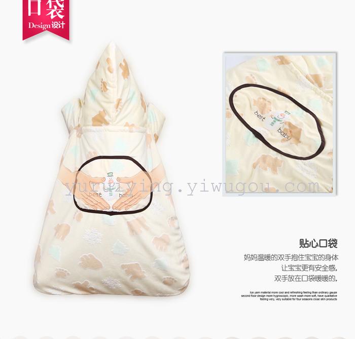 Baby sleeping bag in winter thickening of children's sleeping bag newborn baby was wrapped to be anti kicked Baby sleeping bag in winter thickening of children's sleeping bag newborn baby was wrapped to be anti kicked