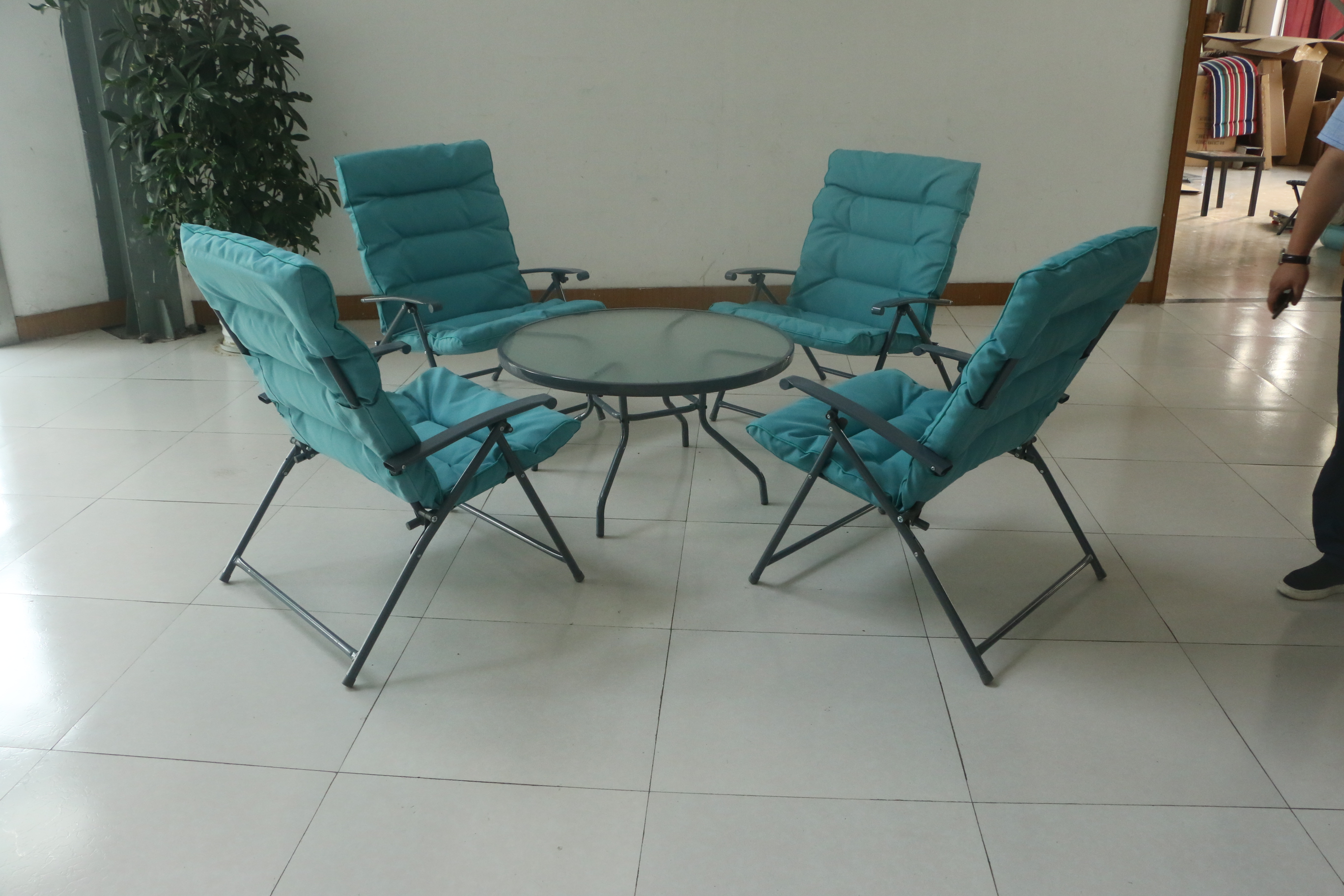 Folding Chair Three-Piece Five-Piece Soft Cushion Folding Chair Three-Piece Five-Piece Soft Cushion