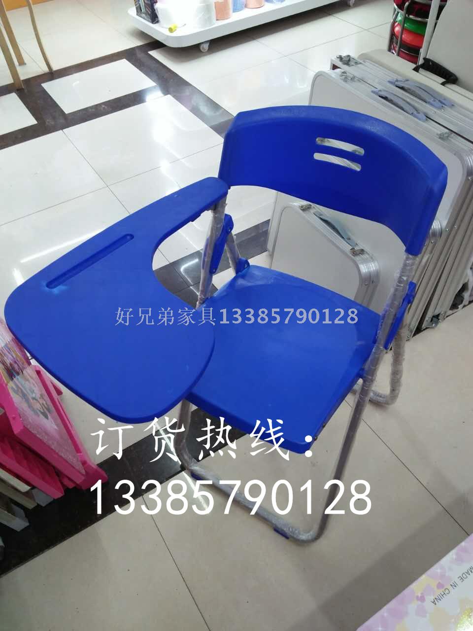 Training Chair with Writing Board Folding Chair Student Training Desk and Chair Reporter Staff Mesh Cloth of Office Chair Conference Chair