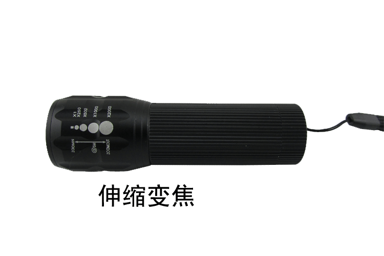 Tiger Hunting Power Torch Zoom Tube Telescopic Gift LED Flashlight Logo Cross-Border Hot Selling