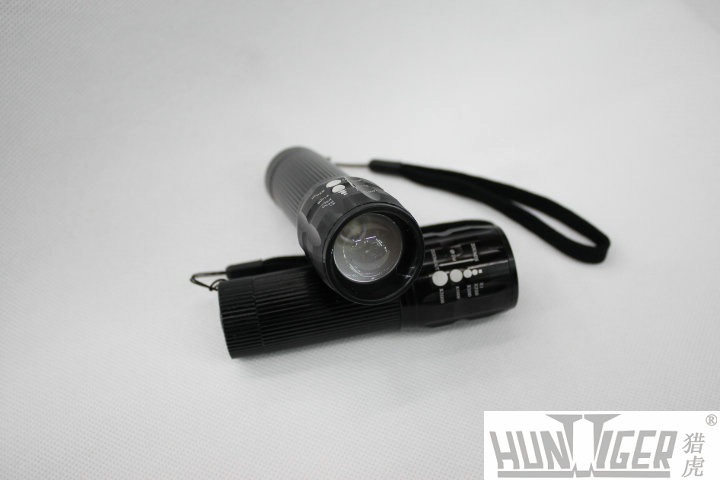 Tiger Hunting Power Torch Zoom Tube Telescopic Gift LED Flashlight Logo Cross-Border Hot Selling