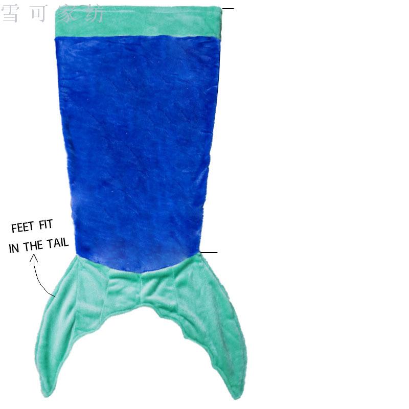 Sleeping bag mermaid tail flannel thermal TV blanket exit