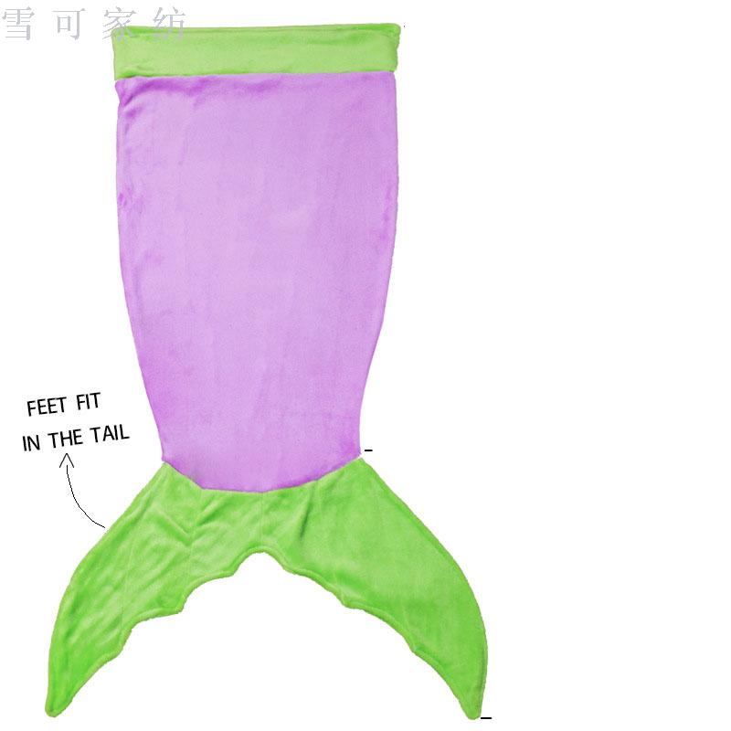 Sleeping bag mermaid tail flannel thermal TV blanket exit