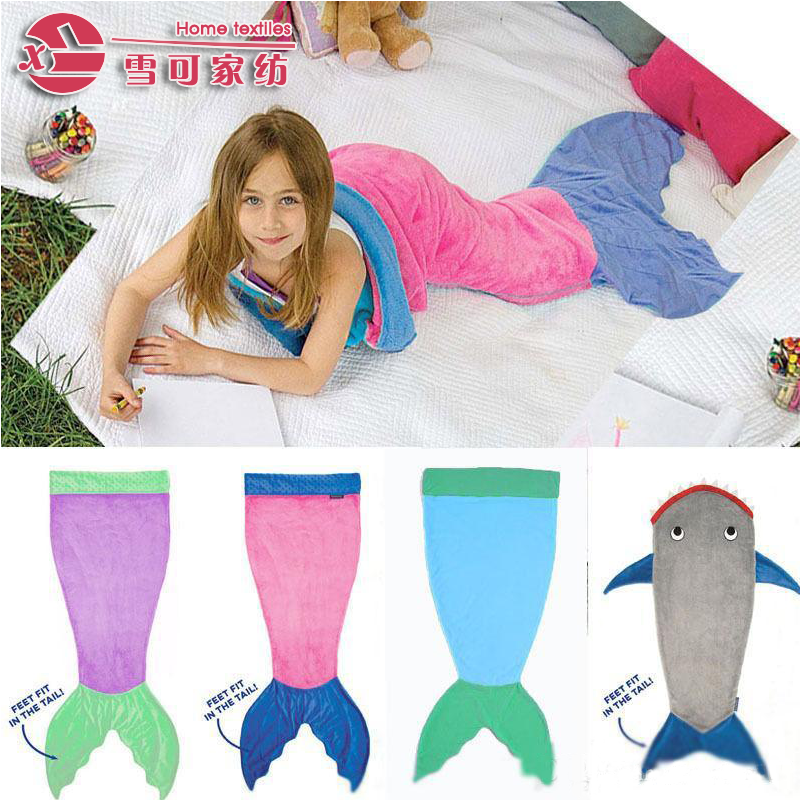Sleeping bag mermaid tail flannel thermal TV blanket exit Sleeping bag mermaid tail flannel thermal TV blanket exit