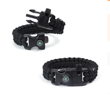 Seven core umbrella rope weaving survival whistle flint compass umbrella rope bracelet survival bracelet outdoor supplies