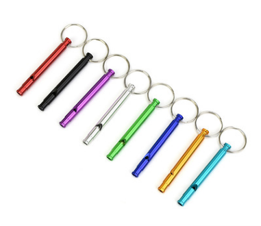 Aluminum alloy outdoor travel survival whistle thin long outdoor goods