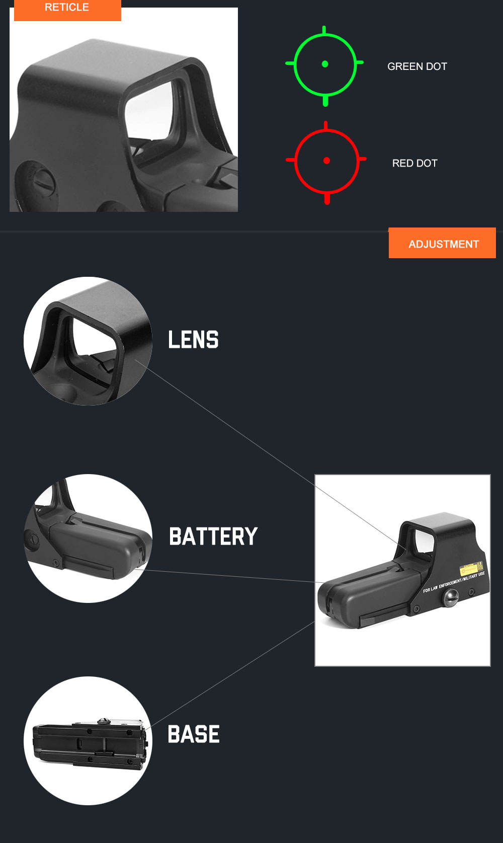 Red Dot 552 Holographic Weapon Sight Tactical Red Dot Sight Scope Hunting Outdoor Airsoft Rifle Gun Collimator Sigh