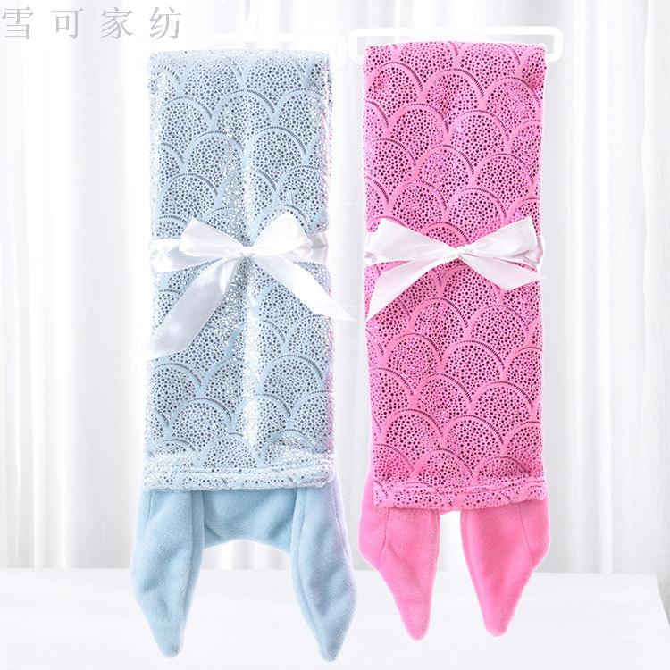 Baby mermaid sleeping bag gold and silver flannel mermaid blanket