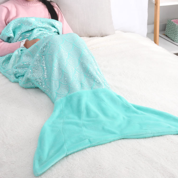 Baby mermaid sleeping bag gold and silver flannel mermaid blanket Baby mermaid sleeping bag gold and silver flannel mermaid blanket