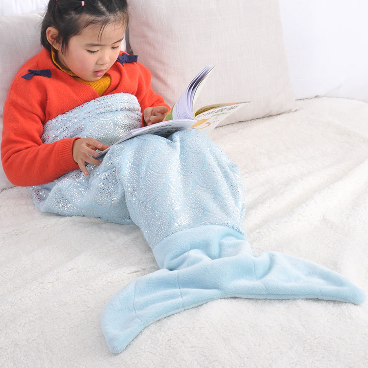 Baby mermaid sleeping bag gold and silver flannel mermaid blanket Baby mermaid sleeping bag gold and silver flannel mermaid blanket