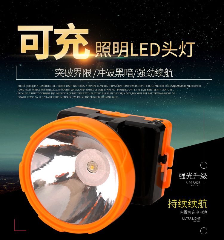 BA Yuan LED Headlight Strong Light Hunting Miner's Lamp Night Fish Luring Lamp Spotlight Rechargeable Long-Range Flashlight Wholesale