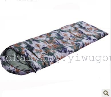 Outdoor digital camouflage sleeping bag sleeping bags widened thickened envelope sleeping bags-1.6KG