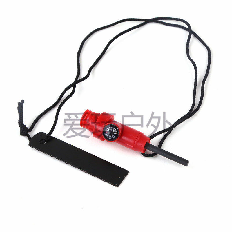 Outdoor Survival Tool Firestone Magnesium Rod Survival Fire Machine with Compass with Whistle