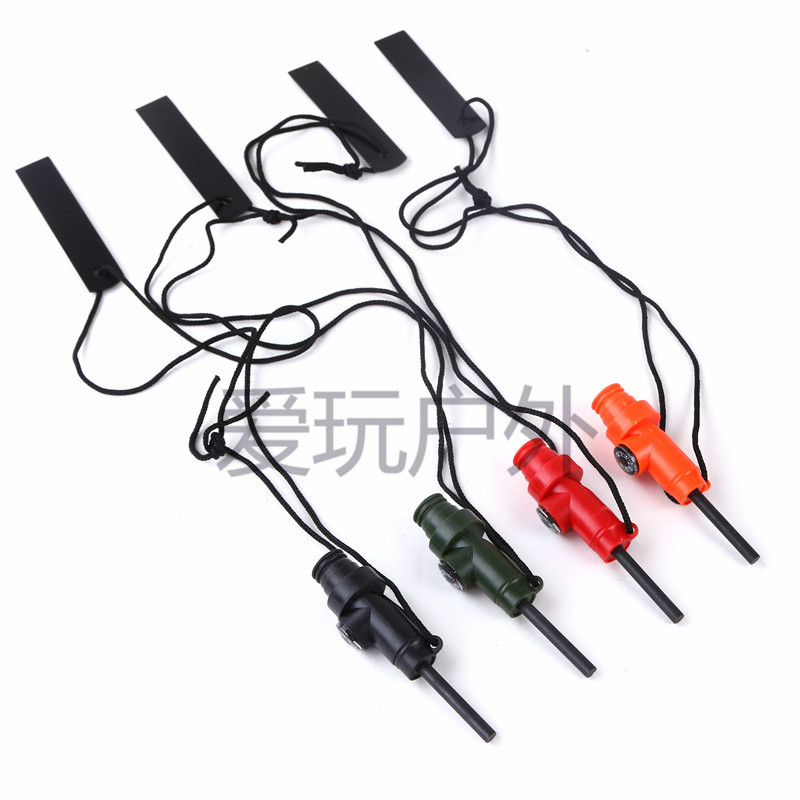 Outdoor Survival Tool Firestone Magnesium Rod Survival Fire Machine with Compass with Whistle