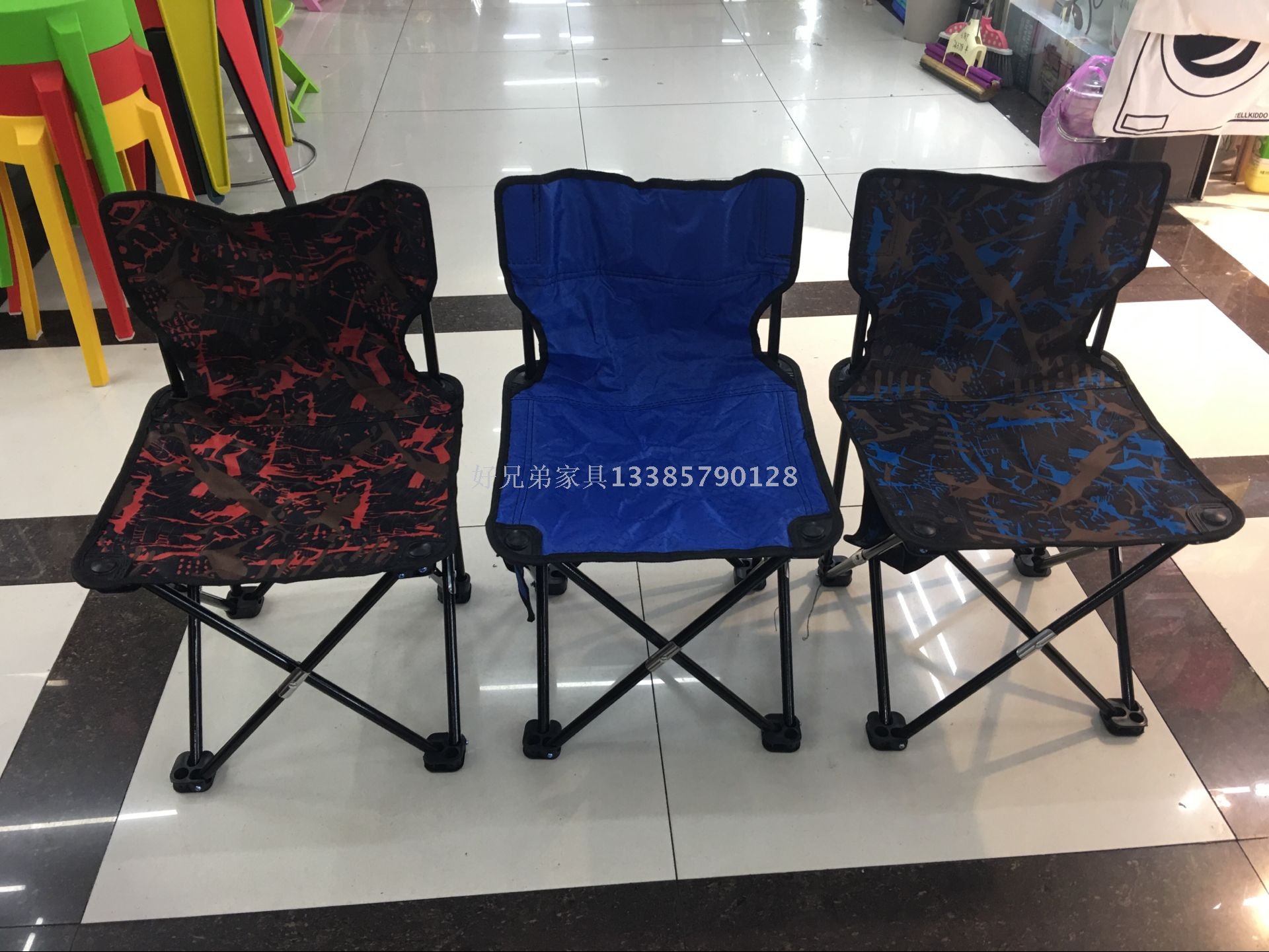 Portable Outdoor Stool Folding Chair Thickened Space-Saving Crocheted Fish Picnic Fishing Small Oxford Cloth