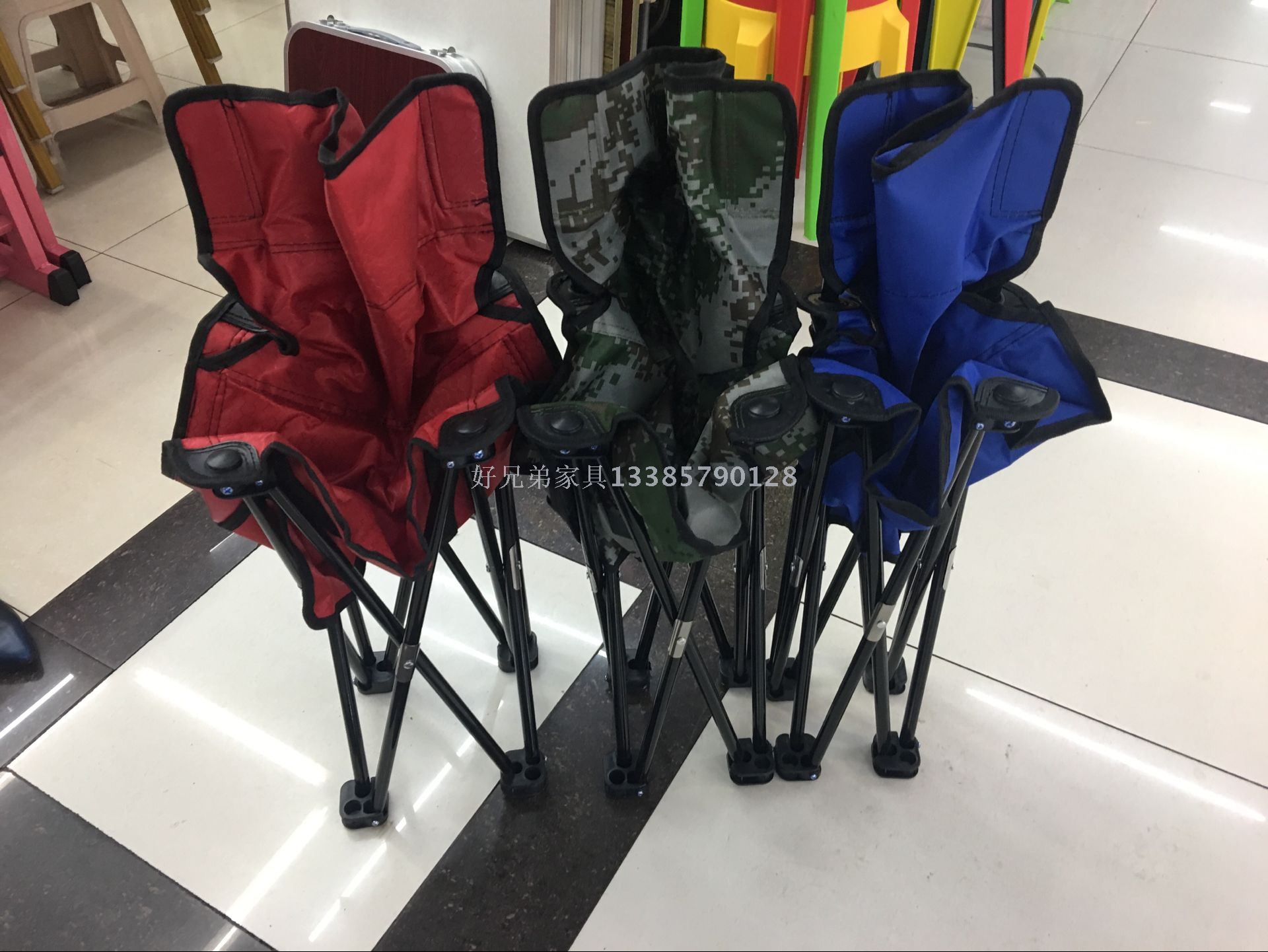 Portable Outdoor Stool Folding Chair Thickened Space-Saving Crocheted Fish Picnic Fishing Small Oxford Cloth