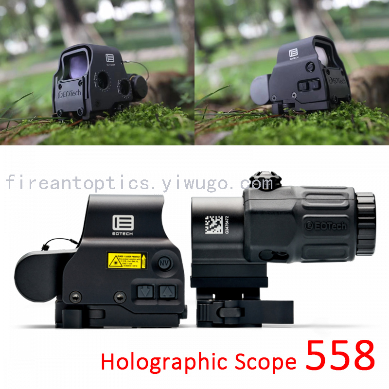 Red Dot Scope 558+G33 Holographic Black Aluminum Metal Combination Outdoor Hunting Tactics For quick installation