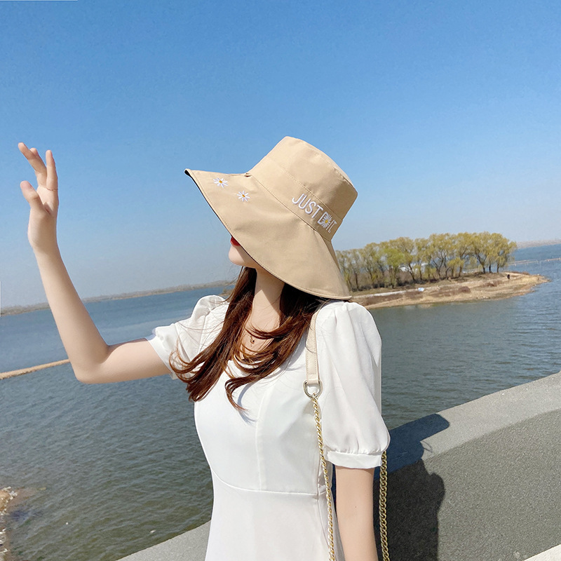 Big Brim Fisherman Hat Women&#039;s UV Sun Bucket Hat Women&#039;s Korean-Style Trendy Sun-Proof Face Covering Japanese Hat Double-Sided