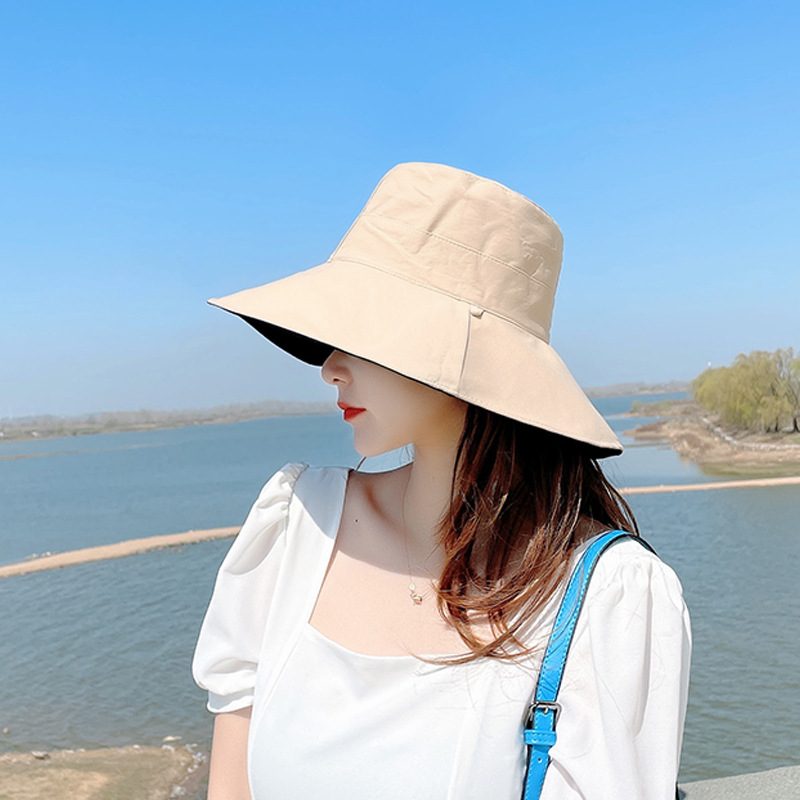 Big Brim Fisherman Hat Women's UV Sun Bucket Hat Women's Korean-Style Trendy Sun-Proof Face Covering Japanese Hat Double-Sided Big Brim Fisherman Hat Women's UV Sun Bucket Hat Women's Korean-Style Trendy Sun-Proof Face Covering Japanese Hat Double-Sided