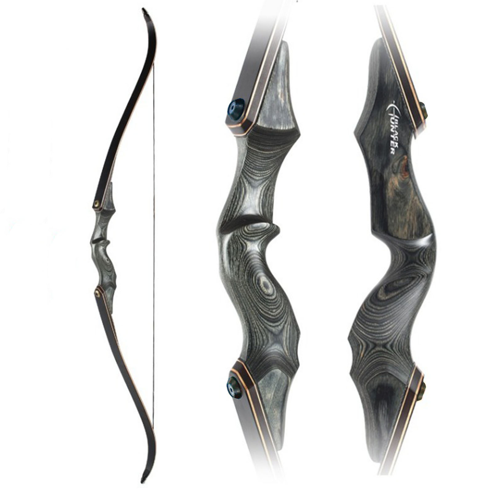 Black Hunter Lingyun Traditional Beauty Hunting Reflex Bow Arrow Outdoor Shooting Equipment Wooden Bow Three-Split Archery Set Bow