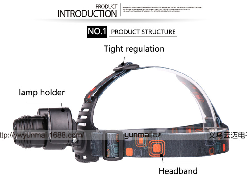 New T6+COB strong headlight USB charging three-light night fishing hunting headlight LED head-mounted flashlight