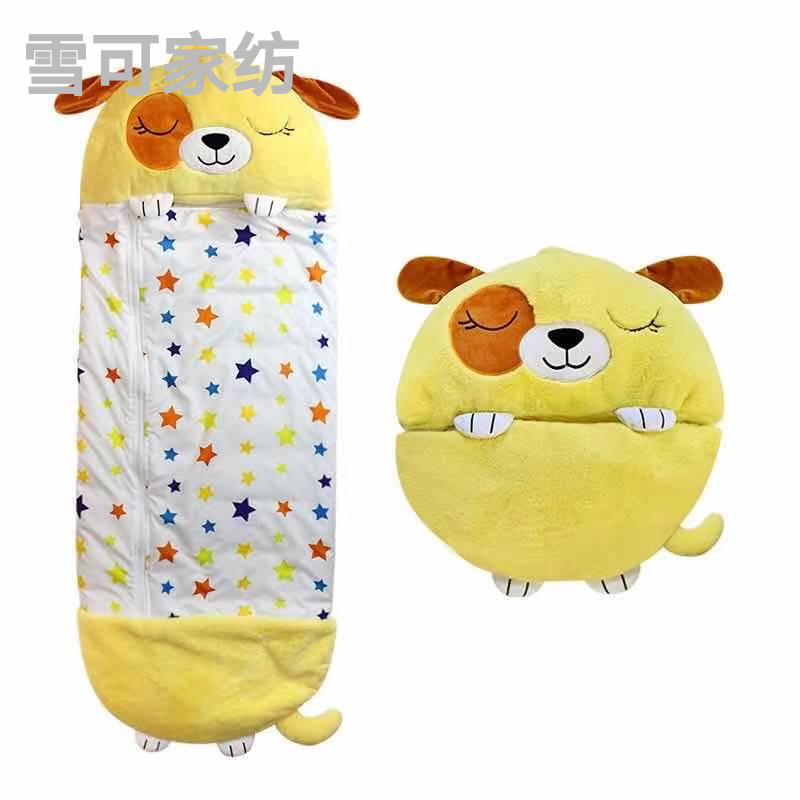 Animal Sleeping Bag Variable Pillow Children&#039;s Cartoon Sleeping Bag Outdoor Camping Rabbit Fur Can Be Customized