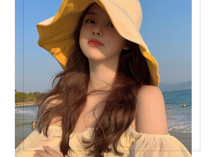 UPF50 + Big Brim Reversible Bucket Hat Summer Travel Sun Protection Seaside UV Sun-Proof Basin Hat UPF50 + Big Brim Reversible Bucket Hat Summer Travel Sun Protection Seaside UV Sun-Proof Basin Hat