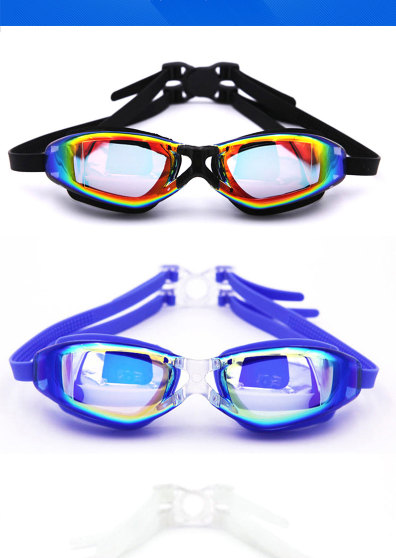 Electroplating of high - definition anti - fog waterproof silicone swimming goggles, anti - uv adult swimming goggles manufacturers direct sales